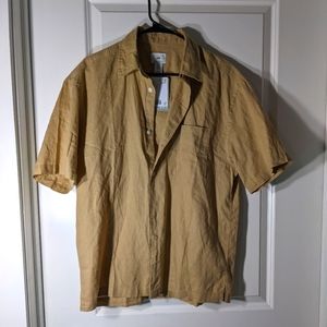 H&M Men's M- Tan Shirt Sleeve Button Up